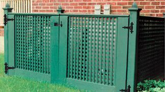 Enclosure Fence of Privacy Lattice for HVAC